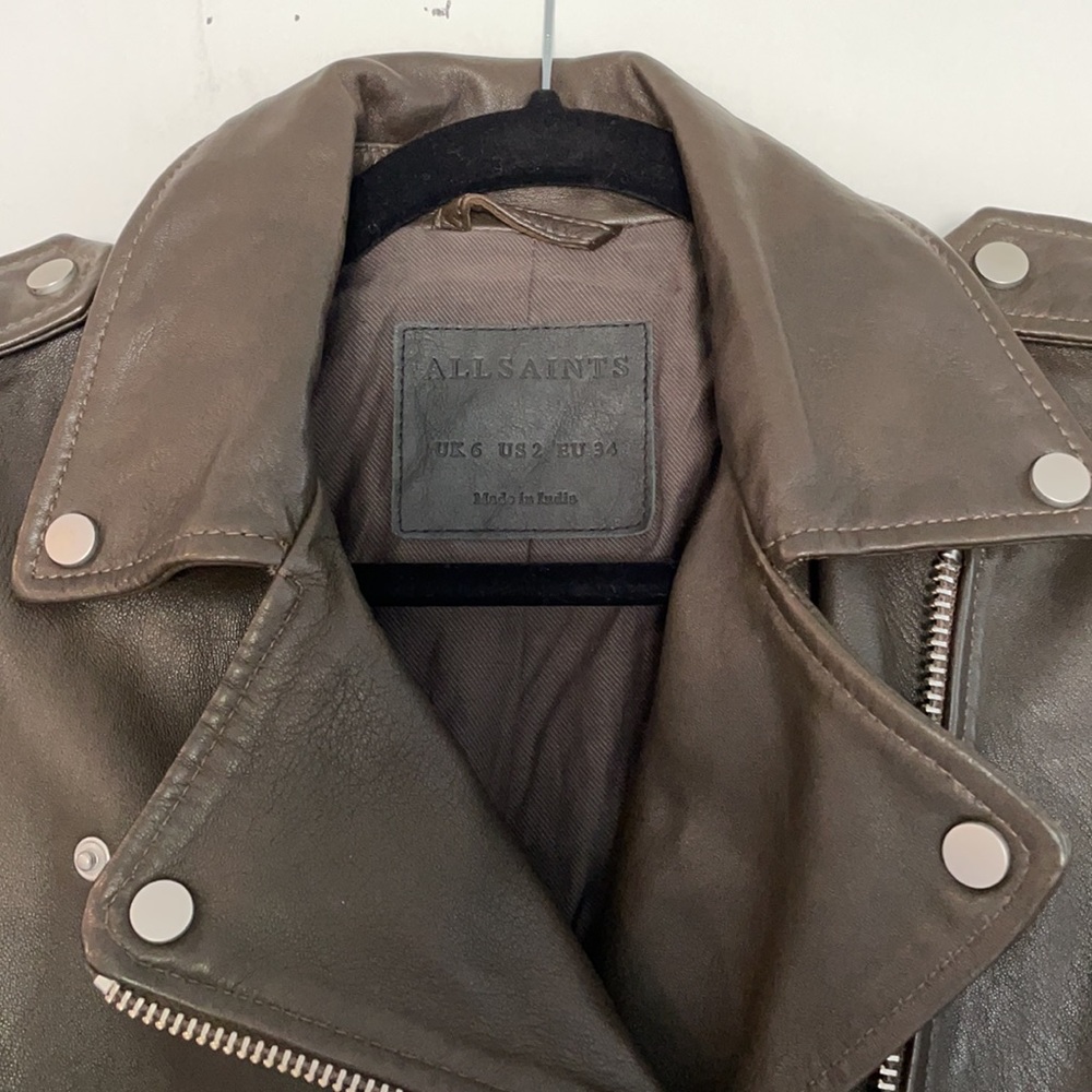 Balfern Biker All Saints leather jacket US2 - Picture 4 of 7